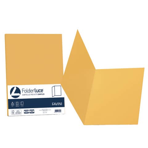 Cartellina semplice FAVINI FOLDER S cartoncino Simplex Luce&Acqua 200 g/m² 25x34cm giallo oro 52  conf.50 - A50H664